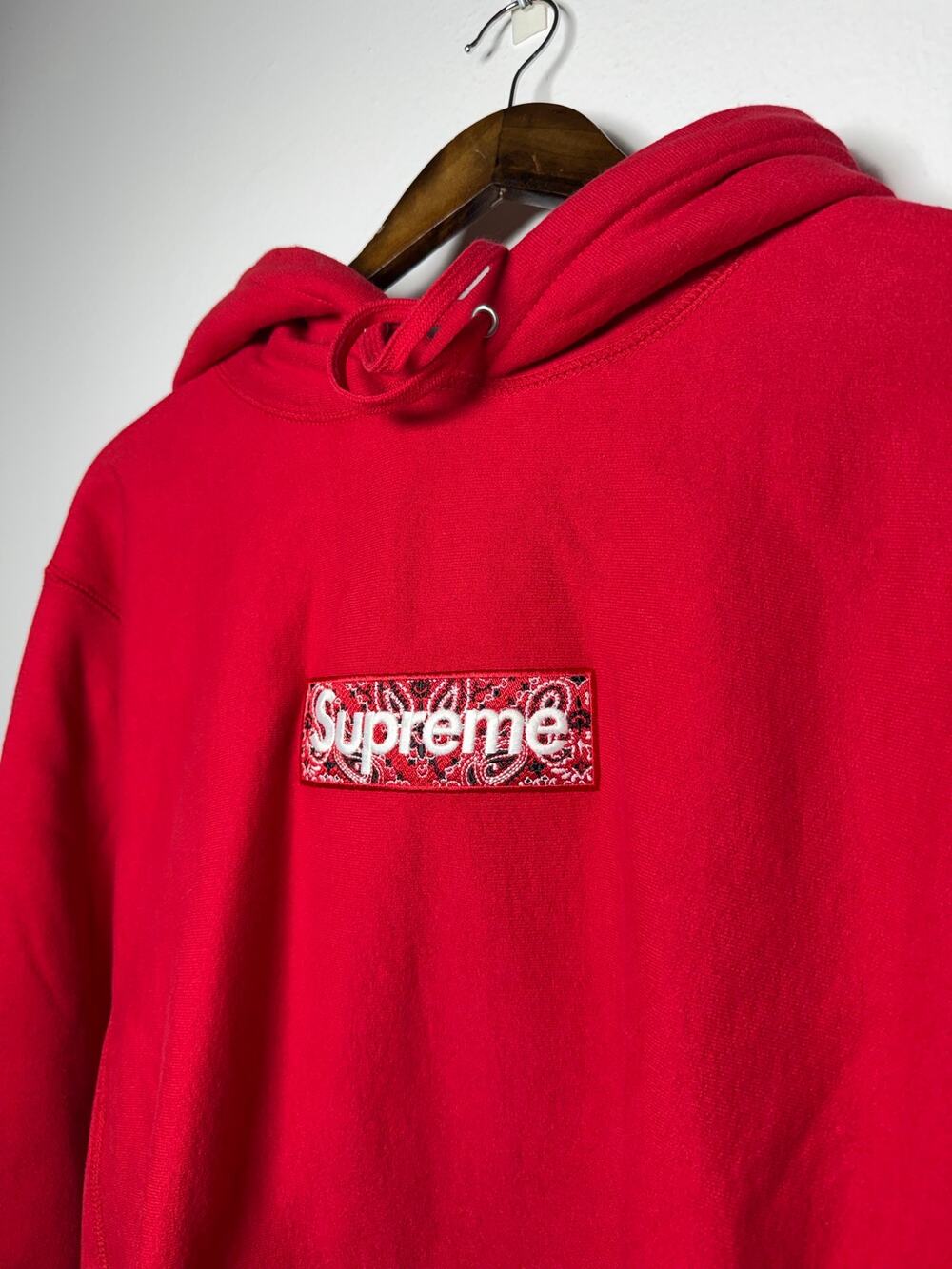 Supreme Bandana Box Logo Hooded Sweatshirt 'Red'